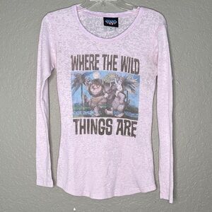 Where the Wild Things Are burnout light pink Long Sleeve Tee